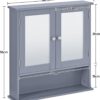 Bathroom Mirror Storage Cabinet Modern Toilet Cupboard Grey - Image 4