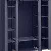 Fabric Portable Wardrobe for Bedroom Clothes Rail Navy Blue Fabric Wardrobe1