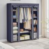 Fabric Portable Wardrobe for Bedroom Clothes Rail Navy Blue Fabric Wardrobe2