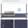 Fabric Portable Wardrobe for Bedroom Clothes Rail Navy Blue Fabric Wardrobe - Image 4