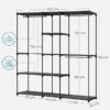 Portable Open Wardrobe, Clothes Rack, Freestanding Wardrobe with Clothes Rails and Fabric Shelves for Bedroom, 43 x 182 x 182 cm Black RYG037B02 - Image 6
