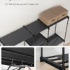 Portable Open Wardrobe, Clothes Rack, Freestanding Wardrobe with Clothes Rails and Fabric Shelves for Bedroom, 43 x 182 x 182 cm Black RYG037B02 - Image 5
