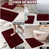 Bath Mat Set 2 Piece Machine Washable for Bathroom,