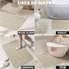 Bath Mat Set 2 Piece Machine Washable for Bathroom,