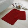 Bath Mat Set 2 Piece Machine Washable for Bathroom,