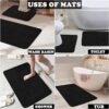 Bath Mat Set 2 Piece Machine Washable for Bathroom,