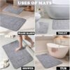 Bath Mat Set 2 Piece Machine Washable for Bathroom,