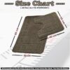 Bath Mat Set 2 Piece Machine Washable for Bathroom,