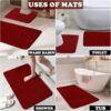 Bath Mat Set 2 Piece Machine Washable for Bathroom,
