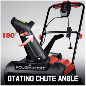 21-Inch Corded Snow Blower, Electric Snow Blower With 15-Amp Motor And LED Light Red