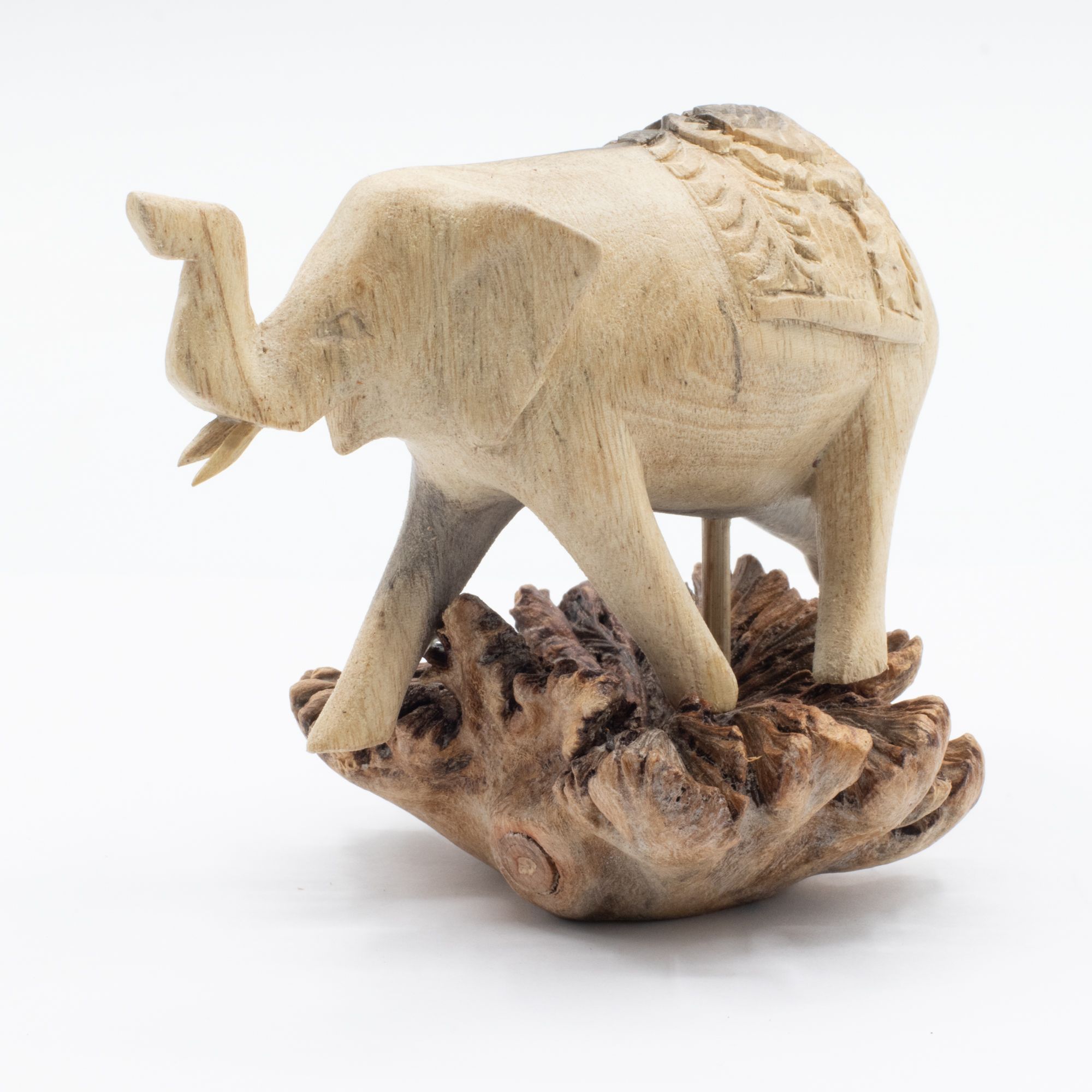 Handmade Parasite Wood Art Carving - Elephant Walking - Image 5