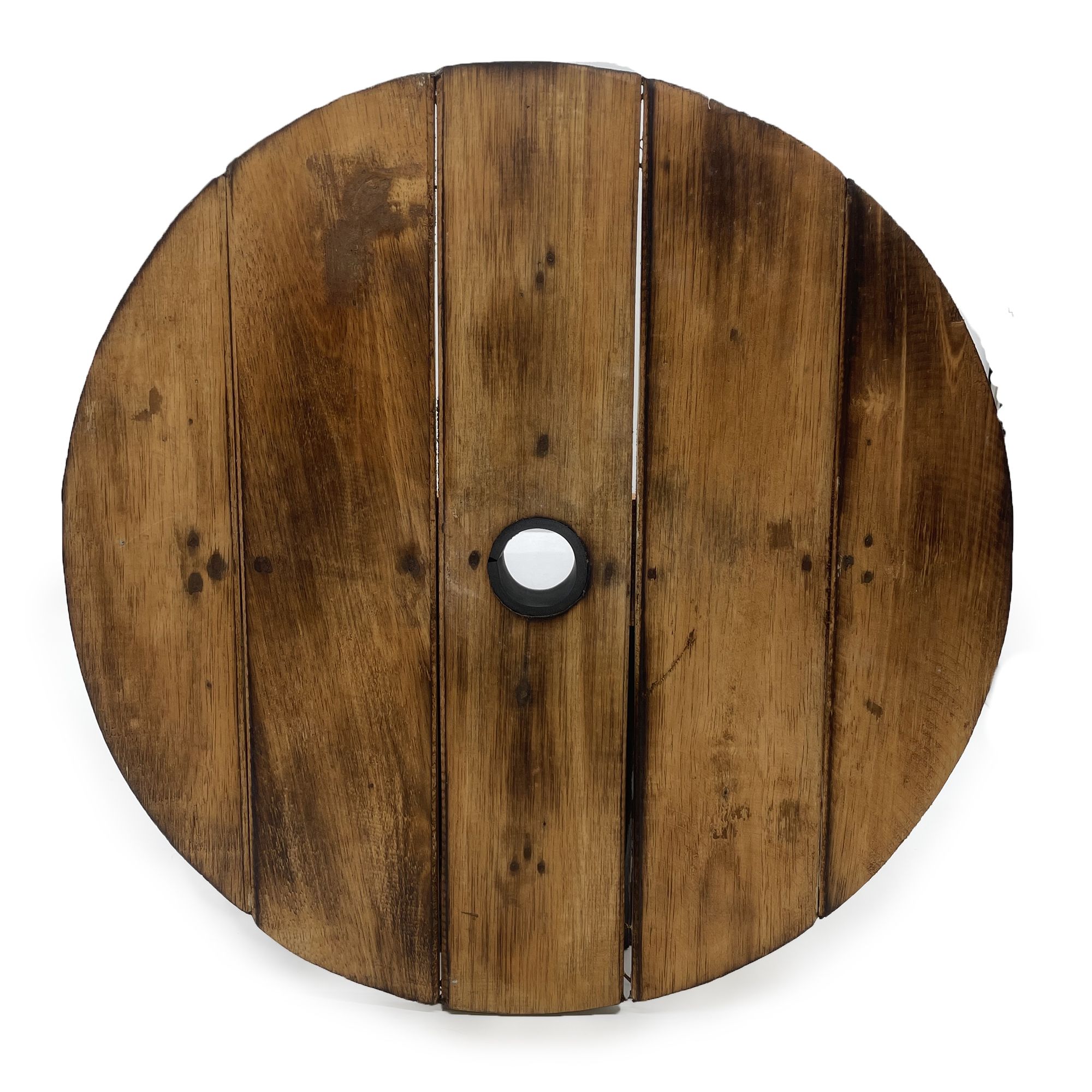 Beer Barrel Table & Parasol Stand – Natural Wood 60 x 48.5 cm - Image 6