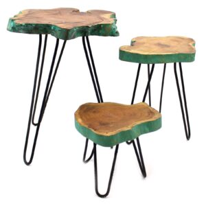 Set of 3 Gamal Wood Plant Stands – Greenwash