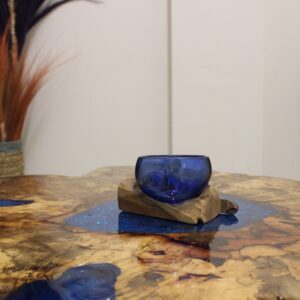 Tamarind and Resin Coffee Table – Sky Blue