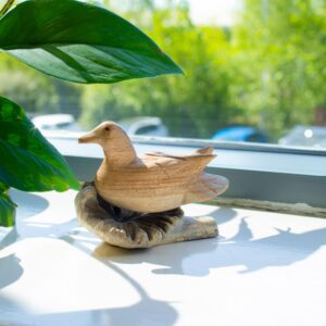 Handmade Parasite Wood Art Carving – Wild Duck Resting