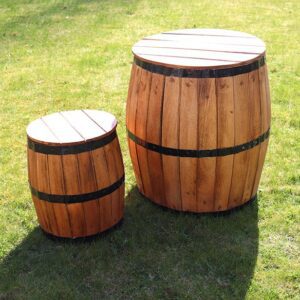 Beer Barrel Stool – Natural Wood 38 x 32 cm