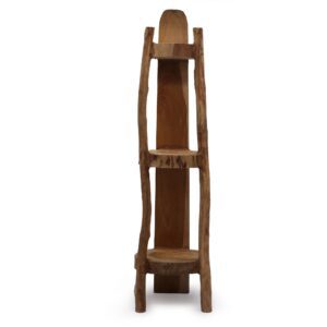 Natural Teak Corner Unit 3 Shelves – 90cm high