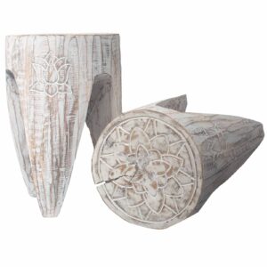 Interlocking Table/Stool set of 2 – Lrg Whitewash
