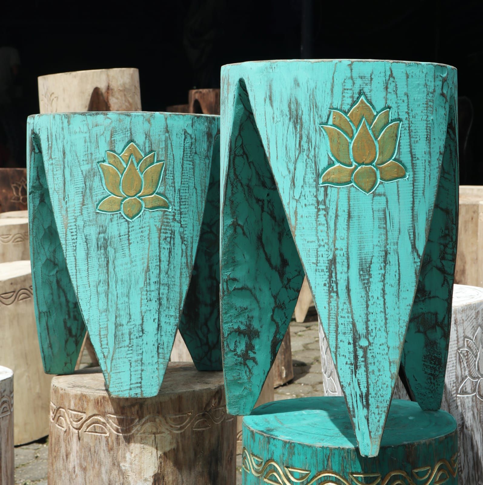 Interlocking Table/Stool set of 2 - Lrg Turquoise - Image 5
