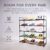 Premium 5 Tier Heavy Duty Metal Shoe Rack in Black – Sturdy Metal Shoe Rack Footwear Storage | Quick Assembly No Tools Required | Anti-Rust Coating Shoe Organiser for Hallway Bedroom Bathroom