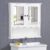 Bathroom Mirror Storage Cabinet Modern Toilet Cupboard White
