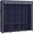 Dark Blue Portable Clothes Wardrobe Garment Organiser Rack with Hanging Rails