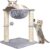 Cat Scratching Post, 50cm Cat Tree with Cat Hammock Bed, Scratching Posts for Indoor Cats with Hanging Ball Toy, Grey, Beige