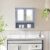 Bathroom Mirror Storage Cabinet Modern Toilet Cupboard Grey