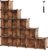 FRAMESPOT 16-Cube Storage Unit, Shoe Rack, DIY Shelving System, Stackable Cubes, PP Plastic Shelf, Wardrobe, Closet Divider, for Bedroom, Office, 31 x 123 x 123 cm, Rustic Brown LPC442A01