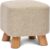 Small Wooden Footstool Footrest Foot Stool Padded Sofa Upholstered Stool Seat Chair for Living Room Bedroom