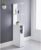FRAMESPOT Bathroom Storage Cabinet with 2 Shelves and 2 Doors Tallboy White Wooden Furniture Unit tall narrow cupboard Slim Floor Standing Design cabinets