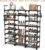 FRAMESPOT Shoe Rack, 8 Tier Shoe Storage Organizer with Hooks,Fit 42-50 Pairs Shoes,Mental Tall Shoe Shelf for Closet,Entryway,Garage,Bedroom,Cloakroom（140x127x30.5cm