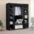 FS Fabric Canvas Wardrobe Cloth Wardrobes For Bedroom Clothes Storage Organiser With Hanging Rail Storage Cupboard Unit (Black)