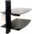 Tempered Black Glass Floating Shelf Wall Mount For Consoles/DVD players/TV Accessories
