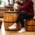 Beer Barrel Stool – Natural Wood 38 x 32 cm