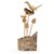 Handmade Parasite Wood Art Carving – Bird & Bee on Mushrooms