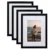 Pack of 4 | A1 Size Frames | Black, White, Oak MDF Wooden Frame | Without Mount
